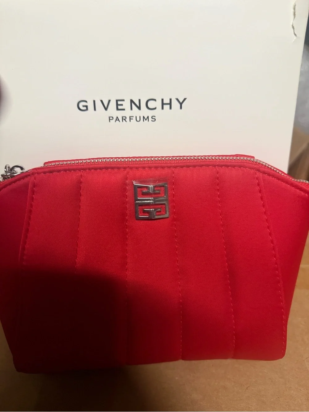 Givenchy iconic Red Quilted Cosmetic Bag/ pouch